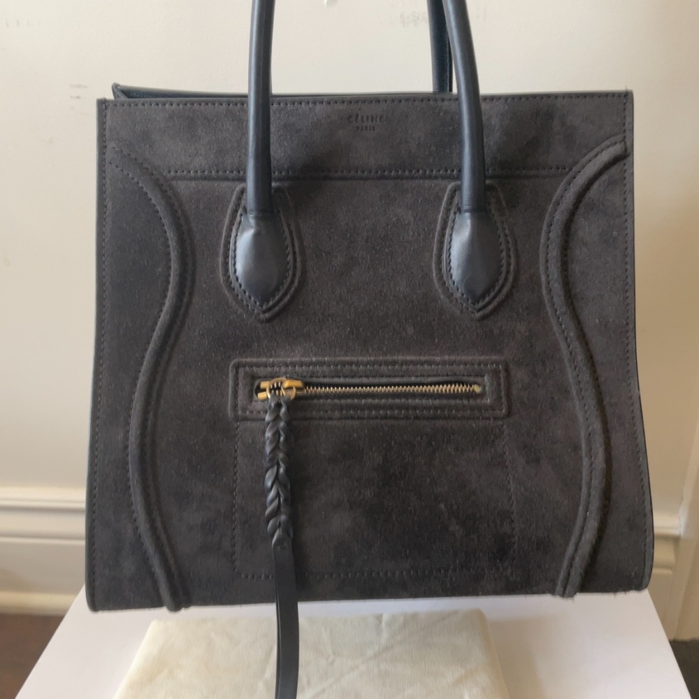 SOLD 1050 Celine Phantom Bag Blue Suede Leather Medium - Picture 7 of 8